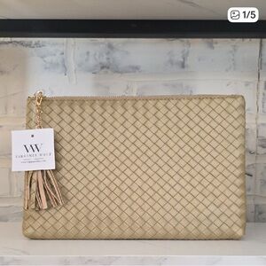 Virginia Wolf Gold Woven Clutch